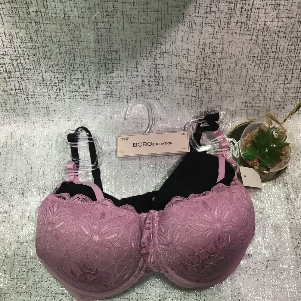 Bcbgeneration 2-Pack Classic Bra, Black/Lilac - image 3